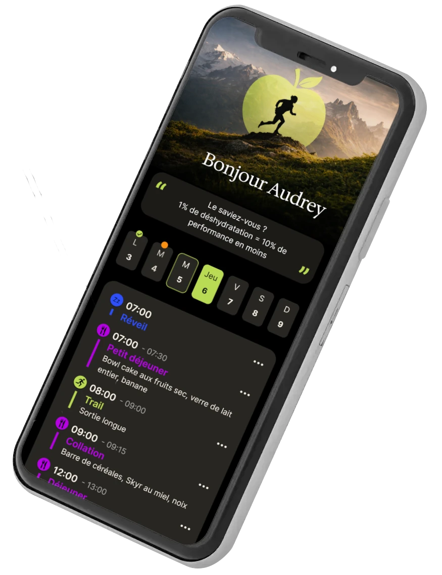 Aperçu de l'application NutriTrail